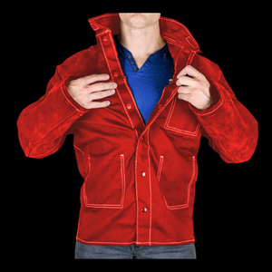 Chaqueta de soldadura cuerpo de cuero con mangas de algodón diseño cómodo Chaqueta de soldadura OEM ODM color y tamaño personalizados disponibles - Product Image 6