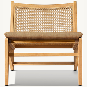 Chaise individuelle en vente chaude, style moderne, en bois de teck avec des accents en rotin, agréable et durable pour une utilisation en extérieur - Product Image 1