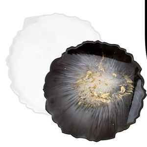 Meilleure vente plateau de service et résine de marbre avec design arrondi plateau de service alimentaire décoratif fait à la main - Product Image 1