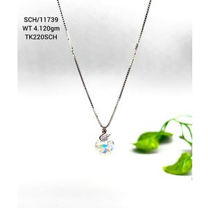 Vente en gros de chaîne de collier avec pendentif en cristal en argent sterling 925 de design moderne bijoux de luxe pour filles - Product Image 4