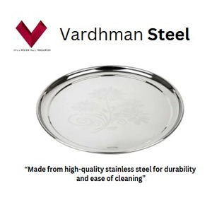 Vente en gros de plateau rond en acier inoxydable avec logo personnalisé assiette à dîner multifonction va au lave-vaisselle plat de service pour les fêtes - Product Image 4