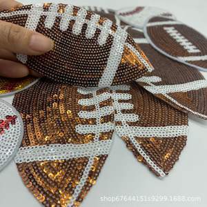 Parche Bordado Termoadhesivo de Tela de Lentejuelas Redondas con Diseño de Balón Deportivo para Gorras, Bolsos y Regalos - Product Image 3