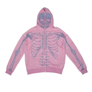 Sudadera con capucha personalizada de alta calidad con suéter de diamantes de imitación transpirable 100% algodón Sudadera con capucha de diamantes de imitación para hombres - Product Image 1