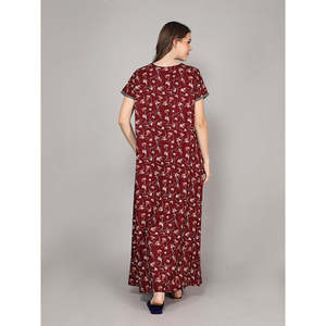 Conjunto de Bata de Noche de Manga Corta Estampada con Bolsillo Lateral y Bordado en el Cuello, Tejido Suave, para Novias, Suministro ODM, Personalizable, 3 Piezas - Product Image 2