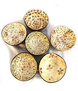 Vaisselle en coquille de noix de coco écologique de haute qualité laque colorée bols intérieurs polis Vietnam MP DECOR Vintage - Product Image 1