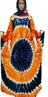 Robe longue kaftan africaine tie-dye faite à la main, coupe droite modeste, longueur ras du sol, grande taille, pour femme