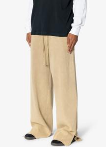 Pantalons de survêtement amples en coton pour homme, personnalisés, à bas ouvert, unisexes, avec cordon de serrage, jambes droites, amples, style jogger - Product Image 6