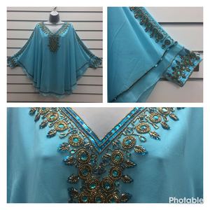 Blusa de caftán con cuentas adornadas, blusa de caftán de lentejuelas de estilo elegante, blusa de mujer, caftán corto de talla única, ropa de fiesta de vacaciones para discoteca - Product Image 4