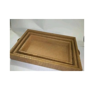 Bandeja de servicio rectangular de nuevo diseño con asa para mesa de centro con forma rectangular de madera para hotel bandeja de servicio para el hogar - Product Image 2