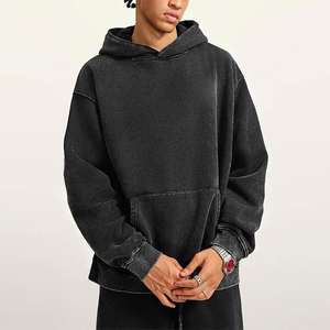 Vêtements de rue en gros à prix avantageux, sweat-shirts à capuche pour hommes en coton 100% de qualité supérieure, respirants et écologiques, effet délavé à l'acide - Product Image 2