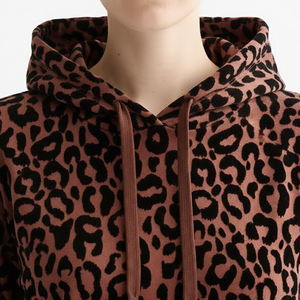 Sudadera con Capucha de Moda para Mujer, Diseño Moderno y Elegante, Estampado de Leopardo, Gruesa y Cálida, con Bolsillos - Product Image 4