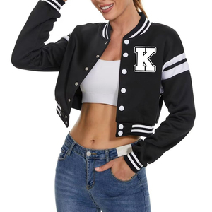 2025 Top Trending Style manga larga Mujer Crop Varsity chaqueta nueva llegada mujer Vintage College Crop Varsity chaqueta - Product Image 4