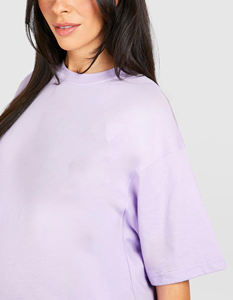 Fait sur mesure de qualité supérieure ensemble court personnalisable dames entraînement 100% coton goutte épaule surdimensionné chemise et ensemble court femmes - Product Image 4