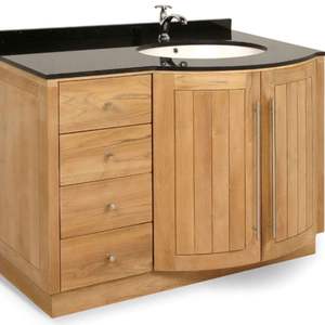 Tocador de baño de estilo lujoso con madera maciza de teca y fregadero - Product Image 1