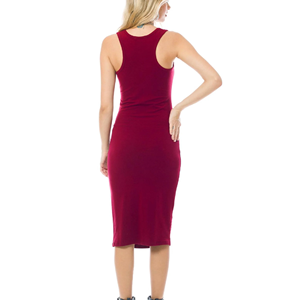 เดรสบอดี้คอนแขนกุดสำหรับผู้หญิงคุณภาพระดับพรีเมี่ยมดีไซน์ยาวมีสไตล์สีพื้นเป็นมิตรกับสิ่งแวดล้อมออกแบบได้ตามต้องการ - Product Image 2