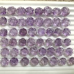 Pierre à découper rare en forme de fleur sculptée en améthyste naturelle de haute qualité pour plusieurs utilisations de bijoux produit de bijoux en vrac - Product Image 5