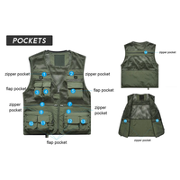 Gilet de randonnée pour homme, en maille respirante, ajouré, camouflage, pour journaliste, photographe, pêcheur, veste de camping, veste de chasse