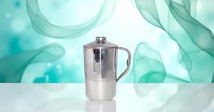 Copper Jug PitcherAyurvedic <b>Drinkware</b> <b>Accessory</b> with Embossed outside Steel and inside Copper Embossed Dinnerware Metal - Product Image 6