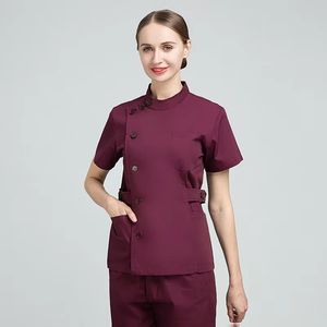 Conjuntos de uniformes de enfermería unisex de alta calidad, uniformes médicos de manga corta elegantes, uniformes de hospital OEM personalizados - Product Image 4