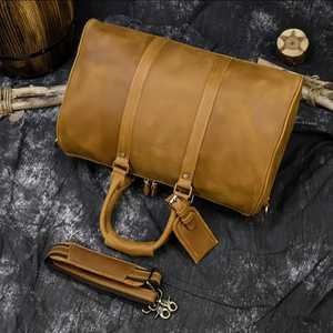 Bolsa de lona de viaje redondeada de alta resistencia, bolsa de deporte de cuero de algodón personalizada, bolsas de lona para gimnasio al por mayor para hombres - Product Image 4
