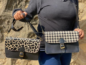 Nouveau Style occidental imprimé Animal fourrure cuir sacs à bandoulière de haute qualité à la mode véritable fourrure animale cuir fronde côté sacs à main - Product Image 5