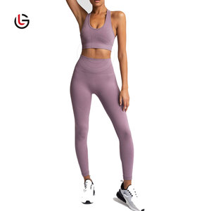 Conjunto de yoga personalizado de alta calidad para mujer, Etiqueta Privada, patrón sólido, precio bajo - Product Image 1