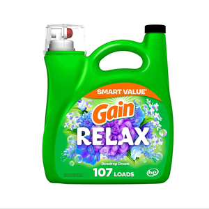 Detergente Líquido para Ropa Gain, Relax, Compatible con Lavadoras HE, 154 fl oz, 107 Cargas - Product Image 1