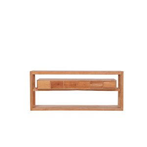 Mesa de consola de madera de teca sólida contemporánea con seis cajones, muebles para el hogar modernos para sala de estar para hoteles - Product Image 3