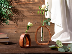 Jarrón Artesanal Moderno de Madera Maciza Ecológica, Florero de Lujo con Grano Natural para Decoración del Hogar, Oficina y Bodas - Product Image 2