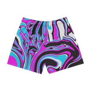 Premium 180 GSM breathable polyester <b>mesh</b> shorts black pink white swirl print heat transfer custom logo <b>Mesh</b> men's shorts - Product Image 6