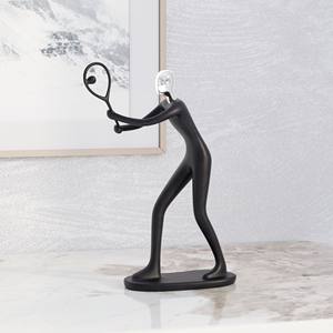 Muñeca Decorativa de Resina de Jugador de Tenis de 25 cm, Adorno Minimalista para Sala de Estar Interior, Decoración Navideña - Product Image 3