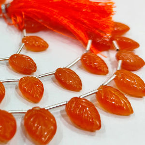 Cuentas de Piedras Preciosas Naturales Talladas a Mano en Forma de Hoja, de Alta Calidad, de 8x12mm a 10x15mm, Tipo Briolette, Vendidas por Hilo de 8 Pulgadas de Largo - Product Image 1