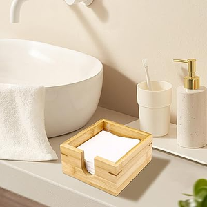 Servilletero Cuadrado de Madera Ecológico Moderno Hecho a Mano, Servilletero de Madera Maciza Natural para Mesa de Comedor, para el Hogar, Hotel, Cafetería - Product Image 2