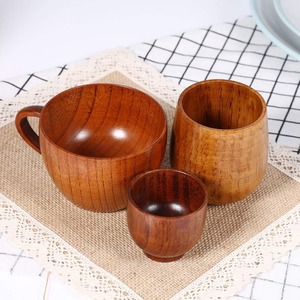 Nouveautés ensemble de tasses en bois d'acacia tasses à boire en bois avec logo personnalisé tasses à thé à boire les moins chères - Product Image 1