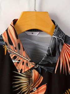 เสื้อวันหยุดคอปกมีกระดุมสำหรับผู้ชายผ้าคอตตอน100% เสื้อถักแบบเร็วเสื้อปาร์ตี้ริมชายหาดบริการ OEM ใหม่ - Product Image 5