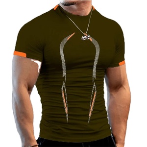 Top qualité été musculation haut de Sport hommes séchage rapide Fitness chemises à manches courtes formation t-shirt Gym chemises Stock - Product Image 1