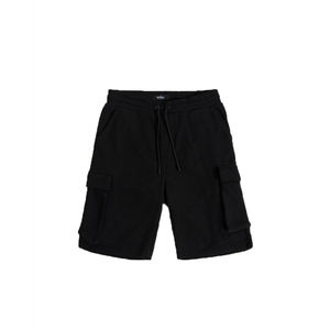 2025 Summer Men's Cotton <b>Cargo</b> <b>Shorts</b> Casual Male Streetwear with <b>Elastic</b> <b>Waist</b> and Multi-Pocket Solid Pattern - Product Image 1