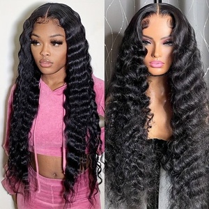 13x4 Transparent hd Lace Wig for American Black Women <strong>Deep</strong> <strong>Wave</strong> 13x6 hd Lace Frontal Wigs 40 Inch Wigs Raw Human Hair Lace Front - Product Image 2