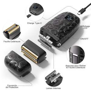 Rasoir Électrique Portable Sans Fil pour Hommes IPX7, Triple Lame, Utilisation Humide/Sèche, Rechargeable et Lavable - Product Image 6
