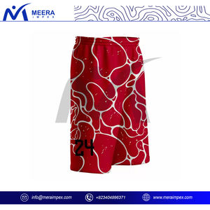 Nuevos pantalones cortos sublimados con patrón rojo y blanco sólido para hombre, ropa informal con cintura elástica y pantalones cortos para exteriores para hombre - Product Image 4