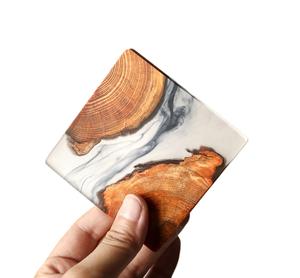 Dessous de verre à thé en bois naturel en résine époxy Tapis et tampons Vaisselle de table Sous-verres à thé de table au meilleur prix abordable - Product Image 1