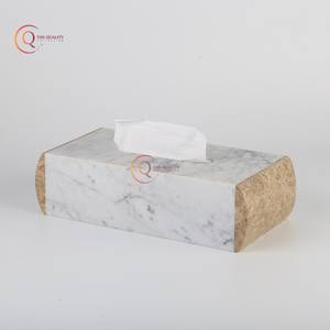 Accesorios de decoración de mesa caja de pañuelos soporte de cubierta caja de pañuelos clásica para sala de estar caja de pañuelos de tamaño personalizado de mármol - Product Image 1