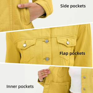 Chaqueta Vaquera de Manga Larga con Puños y Botones, Nueva Llegada de Fábrica, Personalizable, Venta al por Mayor a Precios Económicos para Mujer - Product Image 4