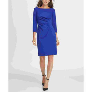 Abito tubino DKNY da donna in ponte con arricciatura laterale, blu, taglia 10 - Product Image 1