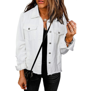 Veste en jean pour femme coupe courte coupe moderne option de vêtements d'extérieur à la mode parfaite pour le printemps et l'automne look décontracté quotidien - Product Image 1