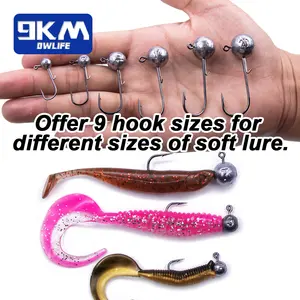 9KM I High Carbon Steel Saltwater Freshwater Fishing Accessories Fishing Jig Hook With Lead Sinker