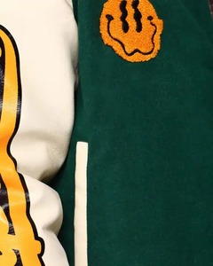 Men University Custom <b>Purple</b> Wool Woven Winter Work Bomber Baseball Letter Applique Chenille Embroidery Patches <b>Varsity</b> <b>Jackets</b> - Product Image 6