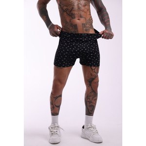 Calzoncillos tipo bóxer 100% de algodón para hombre, ropa interior masculina cómoda y suave con estampado negro, cintura elástica, tallas 48-66 - Product Image 2