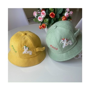 หมวกบักเก็ตโพลีเอสเตอร์/ คอตตอนใช้ได้ทั้งชายและหญิงปักผ้ากำมะหยี่หลายสีปรับสายรัดป้องกันแสงแดดสำหรับฤดูใบไม้ผลิฤดูร้อน - Product Image 1