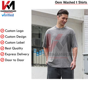 เสื้อยืดผู้ชายไซส์ใหญ่พิเศษเสื้อยืดซักแบบย้อนยุคทรงหลวมเสื้อยืดลำลองแขนสั้นแนวสตรีท - Product Image 5